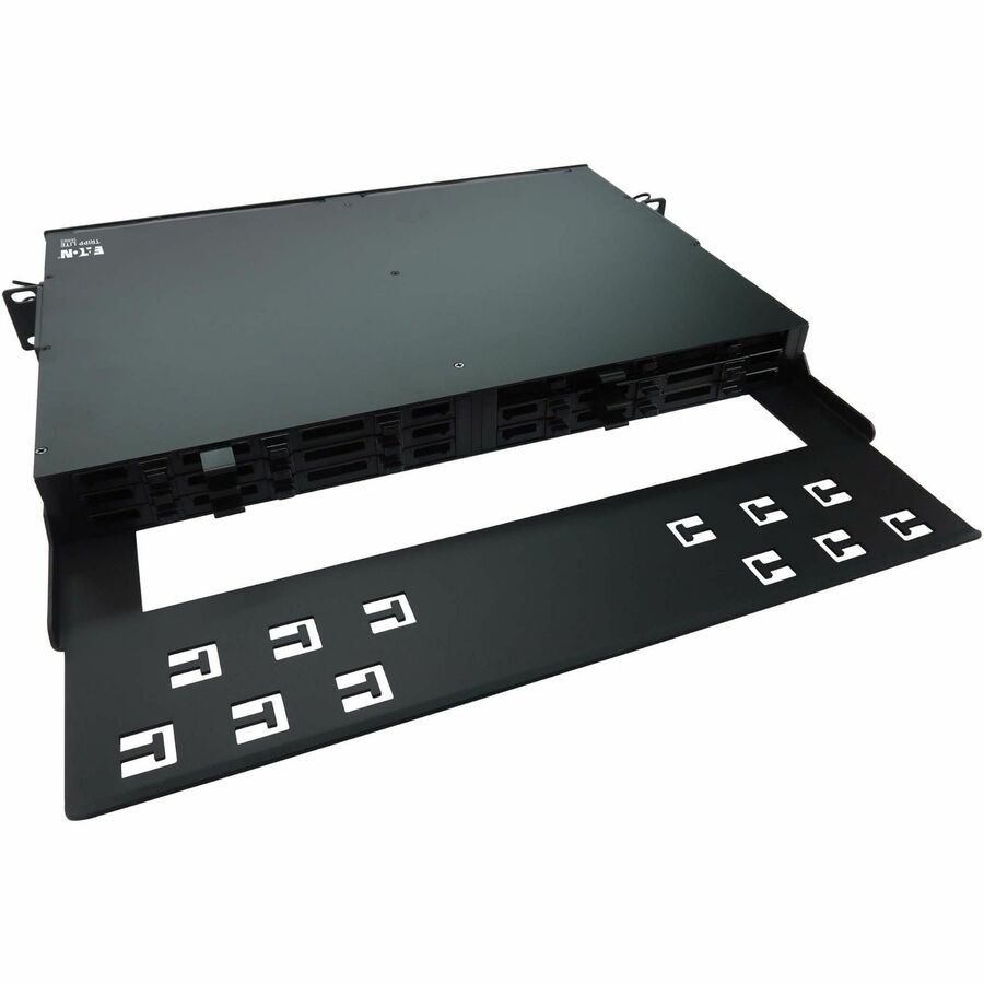 Eaton Tripp Lite Series High-Density Panel Fiber Splice Enclosure - 6 Splicing Cassettes, 144 LC/UPC SM 0.9 mm, 1.5 m Pigtail, 1U Rack — N600P-144U-6