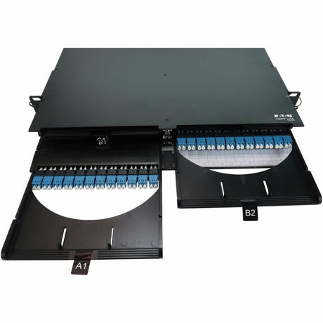 Eaton Tripp Lite Series High-Density Panel Fiber Splice Enclosure - 6 Splicing Cassettes, 144 LC/UPC SM 0.9 mm, 1.5 m Pigtail, 1U Rack — N600P-144U-6