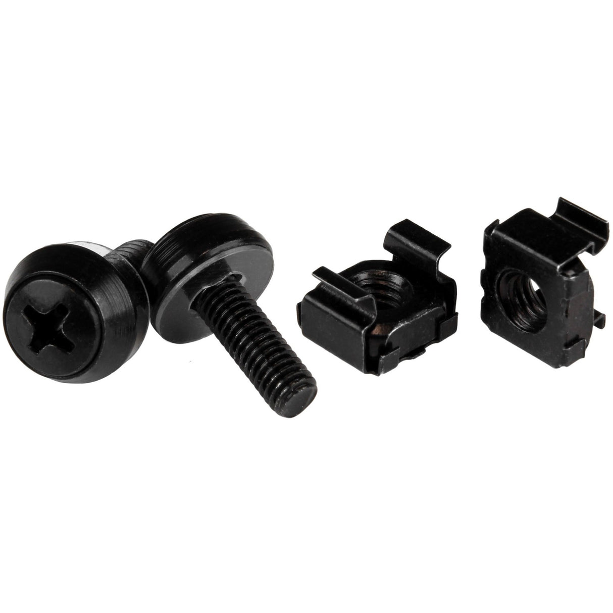 StarTech.com M5 x 12mm - Screws and Cage Nuts - 100 Pack, Black - M5 Mounting Screws & Cage Nuts for Server Rack & Cabinet — CABSCREWM52B