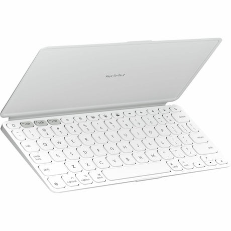 Logitech Keys-To-Go 2 Portable Wireless iPad Keyboard With Built-in Cover, Slim and Compact Wireless Keyboard for iPad, iPhone, Mac, and Apple TV, Easily Switch Between Devices (Pale Grey) — 920-012922