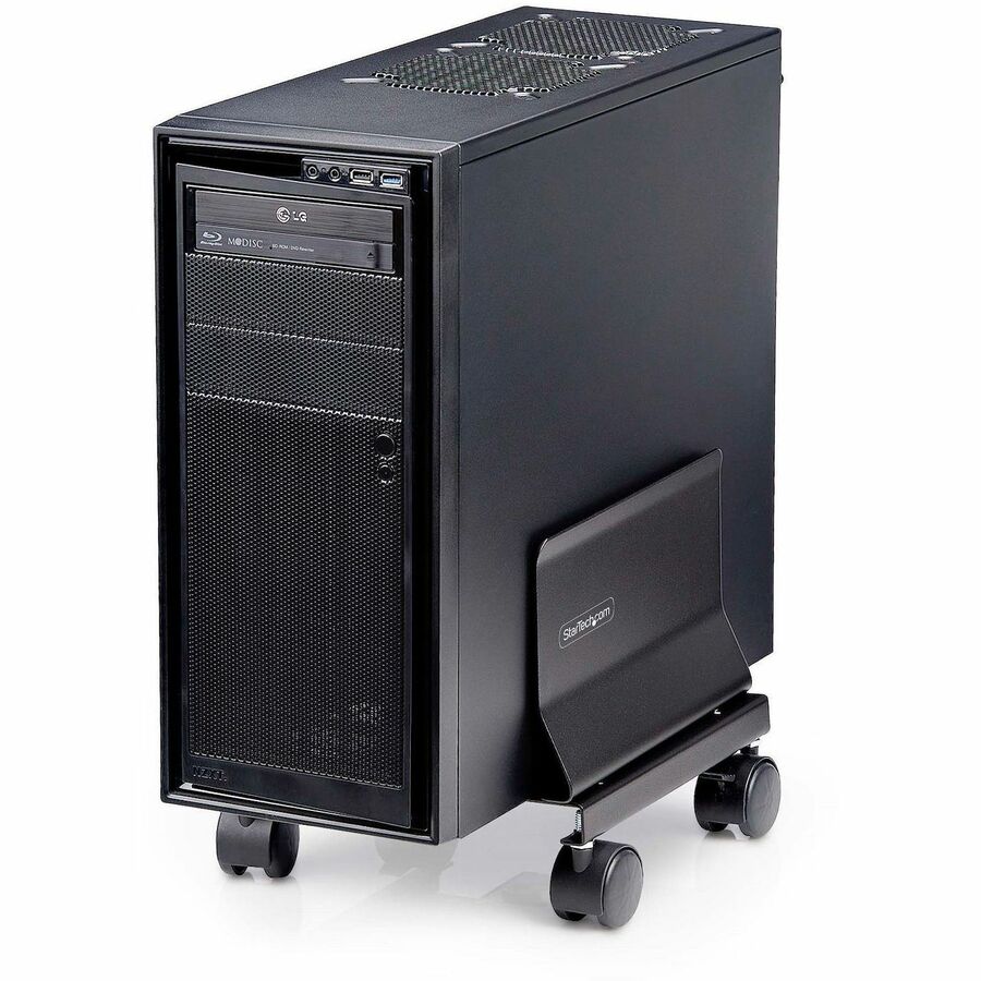 StarTech.com Computer Tower Cart, Rolling CPU Caddy on Wheels, Max 46.3lb/21kg, Adjustable PC Case Mount, Floor Stand Dolly, Steel, TAA — CPUMOBILESTND