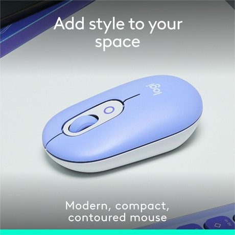 Logitech POP Mouse, Compact and Portable Wireless Bluetooth Mouse With Programmable Buttons and Quiet Clicks, Easy-Switch Between up to 3 Devices, Lilac — 910-007410