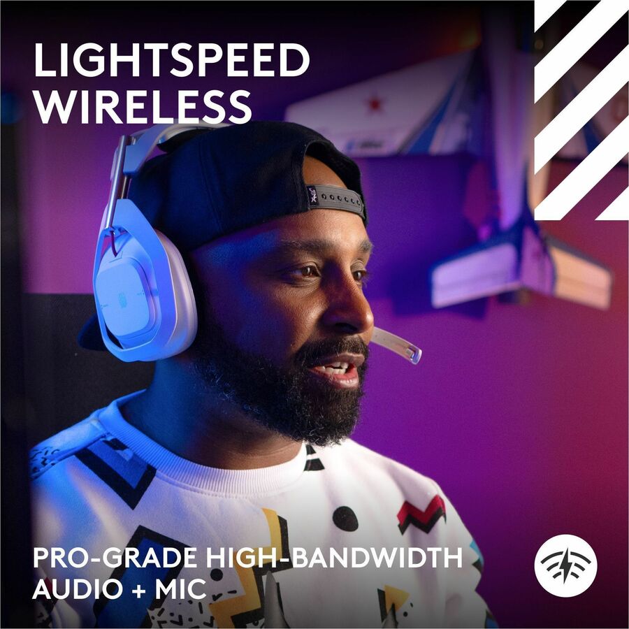 Logitech G Astro A50 LIGHTSPEED Wireless Gaming Headset + Base Station (Gen 5), PRO-G GRAPHENE, 3-System Switching, USB-C to Xbox, PS5, PC/Mac or Nintendo Switch, Bluetooth - White — 939-002229