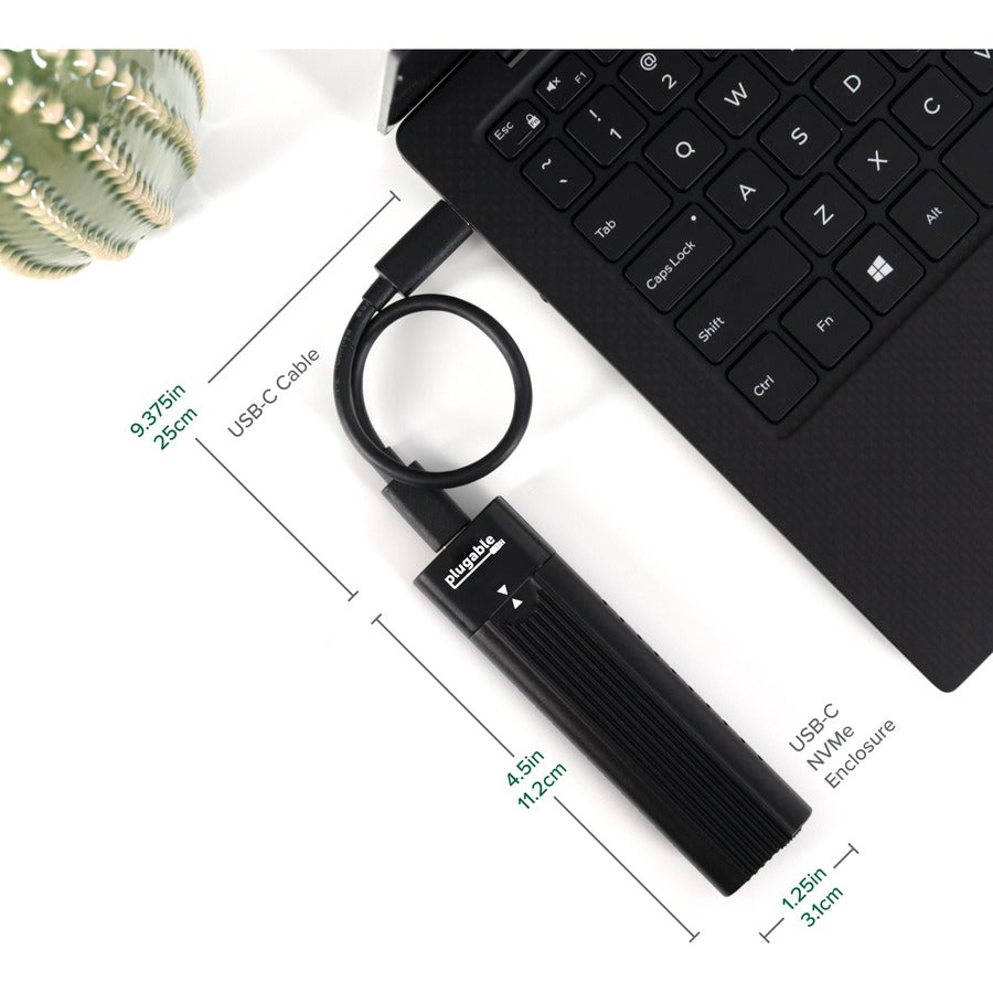 Plugable USB C to M.2 NVMe Tool-free Enclosure USB C and Thunderbolt 3 Compatible up to USB 3.1 Gen 2 Speeds (10Gbps). — USBC-NVME