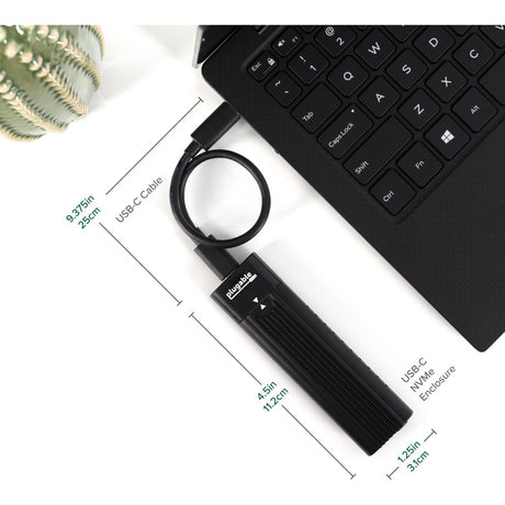Plugable USB C to M.2 NVMe Tool-free Enclosure USB C and Thunderbolt 3 Compatible up to USB 3.1 Gen 2 Speeds (10Gbps). — USBC-NVME