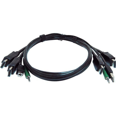 Black Box Secure KVM Cable - Each end (1) USB, (1) or (2) DisplayPort, (1) 3.5mm Audio — SKVMCBL-2DP-10TAA