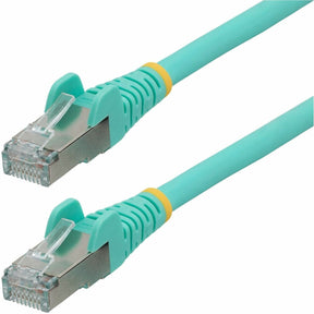 StarTech.com 60in CAT6a Ethernet Cable, Aqua Low Smoke Zero Halogen (LSZH) 10 GbE 100W PoE S/FTP Snagless RJ-45 Network Patch Cord — NLAQ-6IN-CAT6A-PATCH