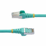 StarTech.com 60in CAT6a Ethernet Cable, Aqua Low Smoke Zero Halogen (LSZH) 10 GbE 100W PoE S/FTP Snagless RJ-45 Network Patch Cord — NLAQ-6IN-CAT6A-PATCH