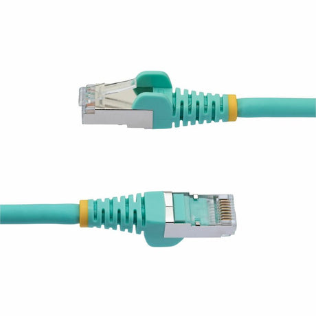 StarTech.com 60in CAT6a Ethernet Cable, Aqua Low Smoke Zero Halogen (LSZH) 10 GbE 100W PoE S/FTP Snagless RJ-45 Network Patch Cord — NLAQ-6IN-CAT6A-PATCH