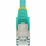 StarTech.com 60in CAT6a Ethernet Cable, Aqua Low Smoke Zero Halogen (LSZH) 10 GbE 100W PoE S/FTP Snagless RJ-45 Network Patch Cord — NLAQ-6IN-CAT6A-PATCH