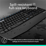 Logitech MK345 Wireless Keyboard and Mouse Combo - Full-Sized Keyboard with Palm Rest, Comfortable Right-Handed Wireless Mouse, 2.4 GHz Wireless USB Receiver — 920-006481