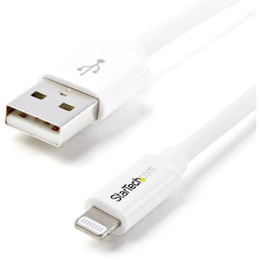 StarTech.com 2m (6ft) Long White Apple�&reg; 8-pin Lightning Connector to USB Cable for iPhone / iPod / iPad — USBLT2MW