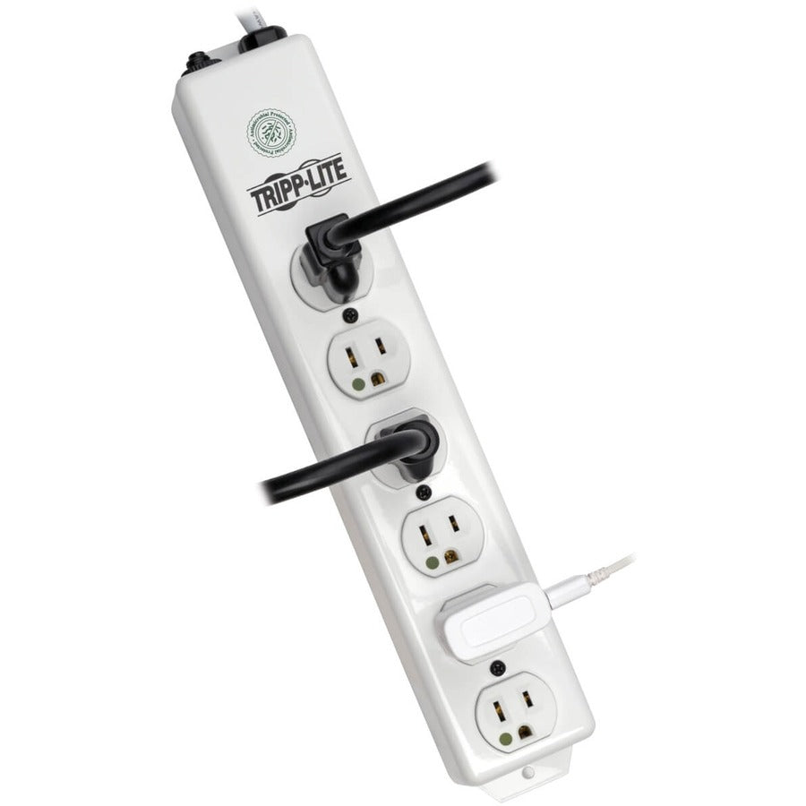 Eaton Tripp Lite Series Safe-IT Medical-Grade Power Strip, UL 1363, 6x Hospital-Grade Outlets, Antimicrobial, 6 ft. Cord — PS-606-HG