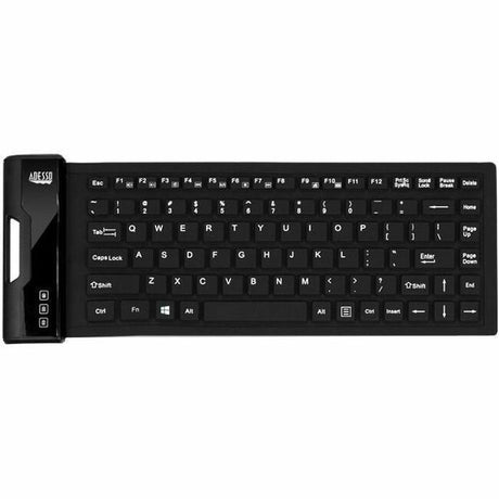 Adesso Antimicrobial Waterproof Flex Keyboard (Mini Size) — AKB-212UB