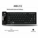 Adesso Antimicrobial Waterproof Flex Keyboard (Mini Size) — AKB-212UB