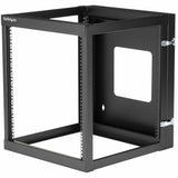 StarTech.com 4-Post 12U Hinged Wall-Mount Network Rack, 19" Open Frame Server Rack, Wall Mount Data Rack for IT Computer Equipment, TAA~ — RK1219WALLOH