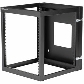 StarTech.com 4-Post 12U Hinged Wall-Mount Network Rack, 19" Open Frame Server Rack, Wall Mount Data Rack for IT Computer Equipment, TAA~ — RK1219WALLOH