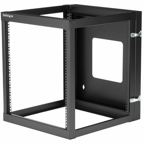 StarTech.com 4-Post 12U Hinged Wall-Mount Network Rack, 19" Open Frame Server Rack, Wall Mount Data Rack for IT Computer Equipment, TAA~ — RK1219WALLOH