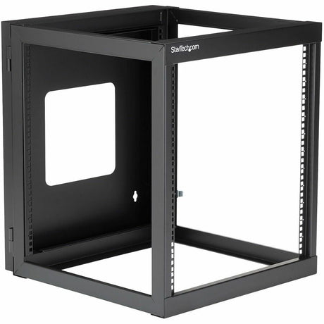 StarTech.com 4-Post 12U Hinged Wall-Mount Network Rack, 19" Open Frame Server Rack, Wall Mount Data Rack for IT Computer Equipment, TAA~ — RK1219WALLOH