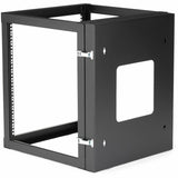 StarTech.com 4-Post 12U Hinged Wall-Mount Network Rack, 19" Open Frame Server Rack, Wall Mount Data Rack for IT Computer Equipment, TAA~ — RK1219WALLOH