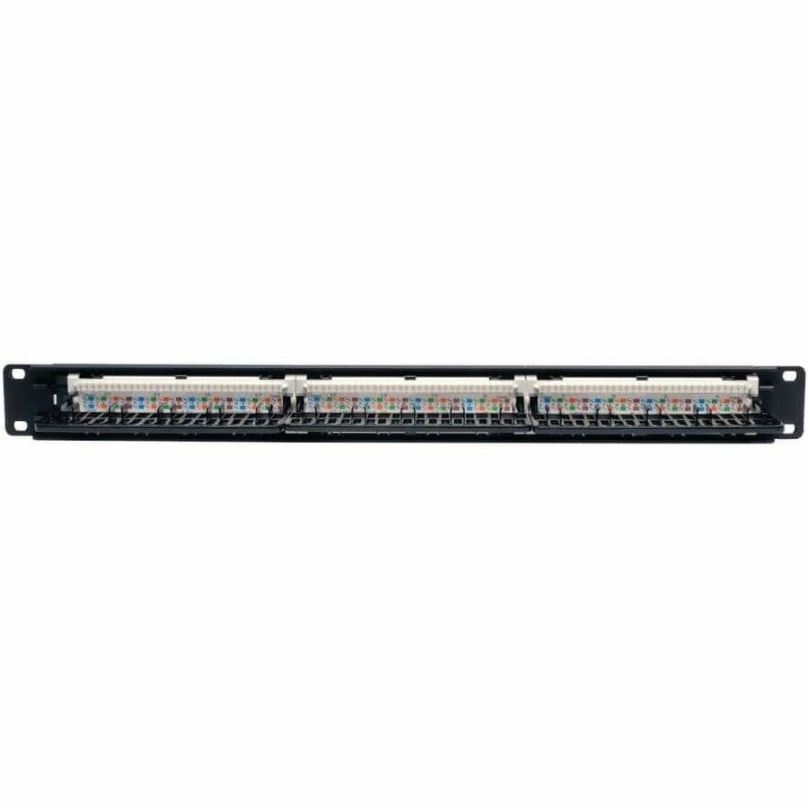 Eaton Tripp Lite Series 24-Port 1U Rack-Mount Cat5e 110 Patch Panel, 568B, RJ45 Ethernet, TAA — N052-024