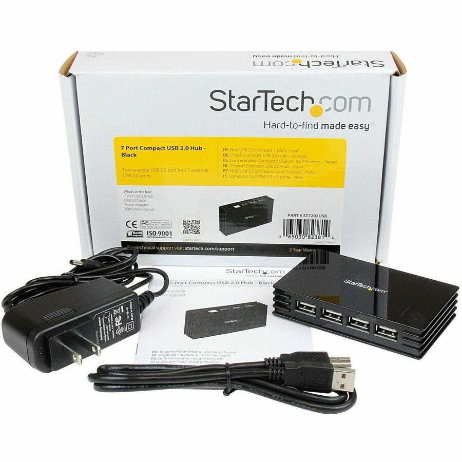 StarTech.com 7 Port USB 2.0 Hub - Hub - 7 ports - Hi-Speed USB — ST7202USB