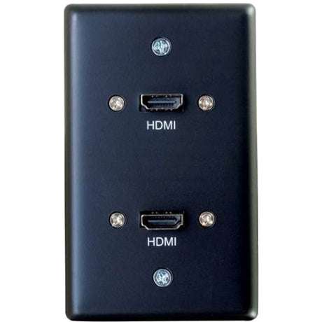 C2G Single Gang Wall Plate with Dual HDMI Pigtails Black — 39879