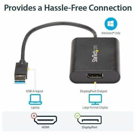 StarTech.com USB 3.0 to DisplayPort Adapter, USB DP Monitor Converter for Windows, 4K (no support for macOS/ChromeOS/Linux) - TAA — USB32DPES2