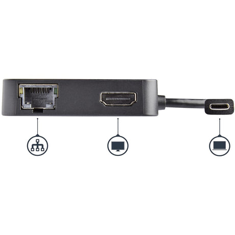 StarTech.com USB C Multiport Adapter - Portable USB Type-C Mini Dock to 4K UHD HDMI Video - GbE, USB 3.0 Hub - Thunderbolt 3 Compatible — DKT30CHD