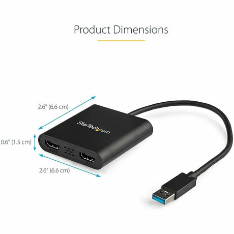 StarTech.com USB 3.0 to Dual HDMI Adapter, USB to 2x HDMI Monitor Converter for Windows (no support for macOS/ChromeOS/Linux) - TAA — USB32HD2