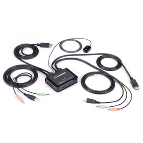 Black Box 2-Port 4K60 DisplayPort Cable KVM Switch — KV62-CBL