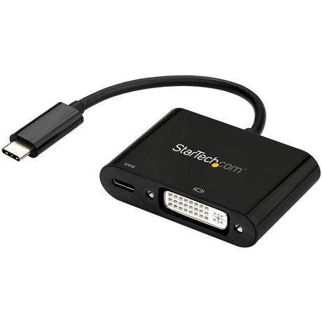 StarTech.com USB C to DVI Adapter with 60W Power Delivery Pass-Through - 1080p USB Type-C to DVI-D Video Display Converter - Black — CDP2DVIUCP
