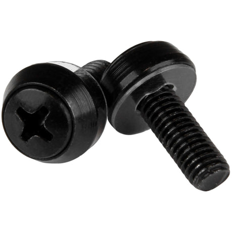 StarTech.com M6 x 12mm - Screws - 50 Pack, Black - M6 Mounting Screws for Server Rack & Cabinet — CABSCREWSM6B