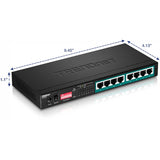 TRENDnet 8-Port Gigabit Long Range Poe+ Switch; TPE-LG80;65W Poe Budget; Ethernet/Network Switch; Long-Range Poe+ Extends Range Up to 200M (656 ft.); 16 Gbps Switching Capacity; Lifetime Protection — TPE-LG80