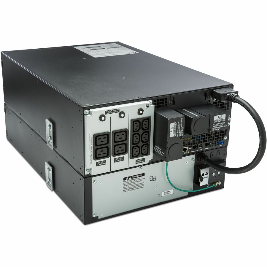 APC Smart-UPS On-Line, 6kVA/6kW, Rackmount 4U, 208V, 6x C13+4x C19 IEC outlets, Network Card+SmartSlot, Extended runtime, W/ rail kit — SRT6KRMXLT-IEC