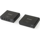 StarTech.com 4 Port USB 2.0 Extender Hub over Cat5e or Cat6 Ethernet Cable - 330ft/100m Metal USB 2.0 Extender Kit - ESD, Powered, 480mbps — USB2004EXT2NA