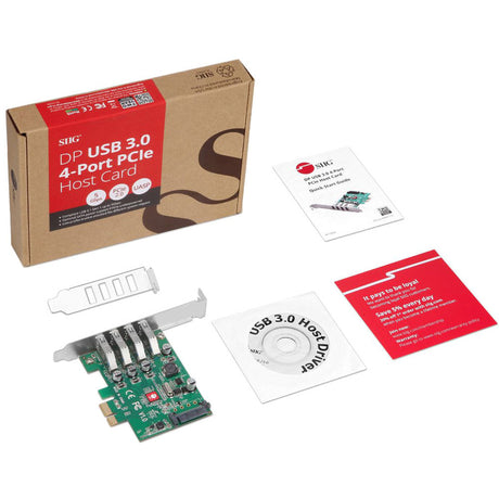 SIIG DP USB 3.0 4-Port PCIe Host Card — JU-P40A11-S1