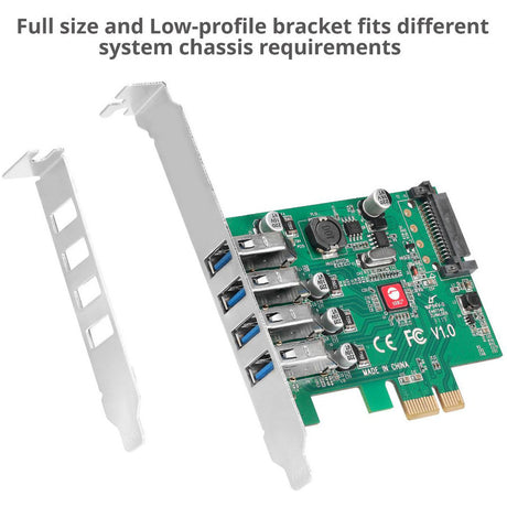 SIIG DP USB 3.0 4-Port PCIe Host Card — JU-P40A11-S1