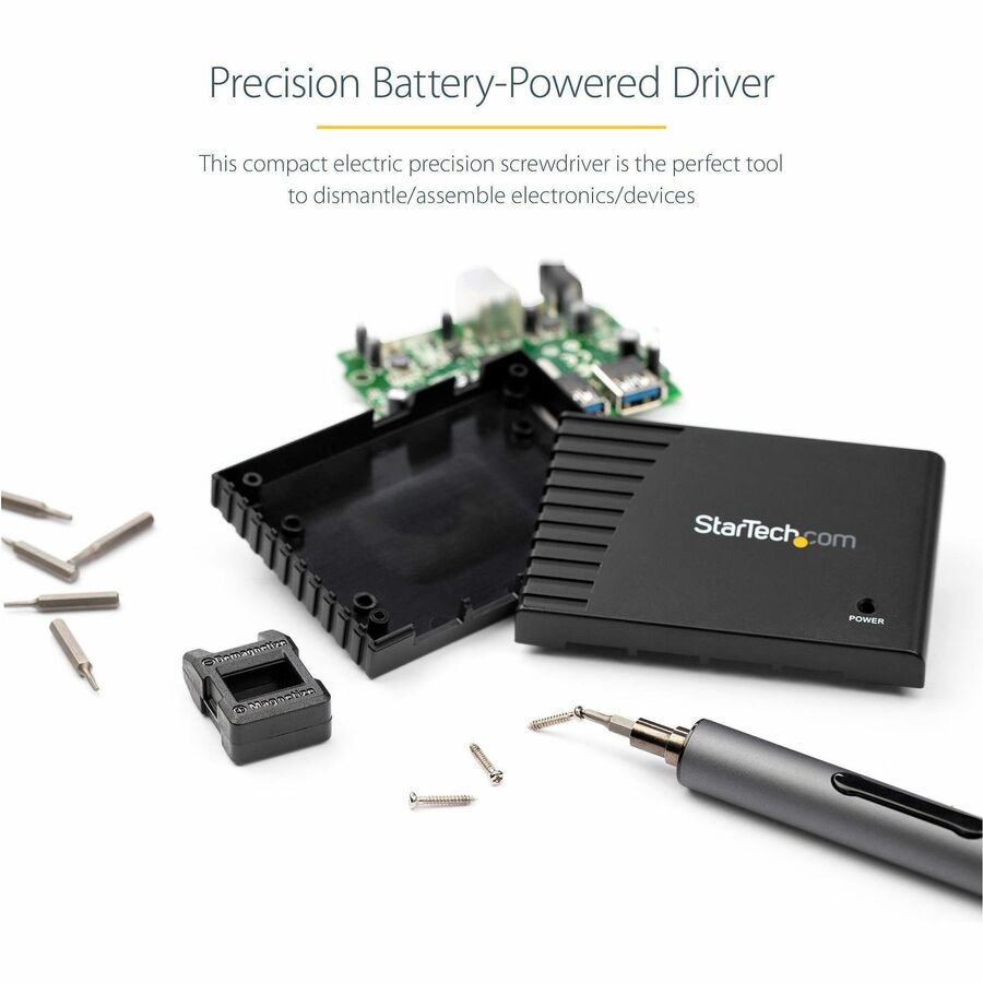 StarTech.com 55-Bit Electric Precision Screwdriver Set, Cordless/Battery Powered, Magnetic Bit Driver Kit for Laptop/Computer/Phone Repair — CTK55PCEDRIVE