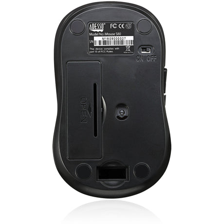 Adesso iMouse S80B - Wireless Fabric Optical Mini Mouse (Black) — iMouseS80B