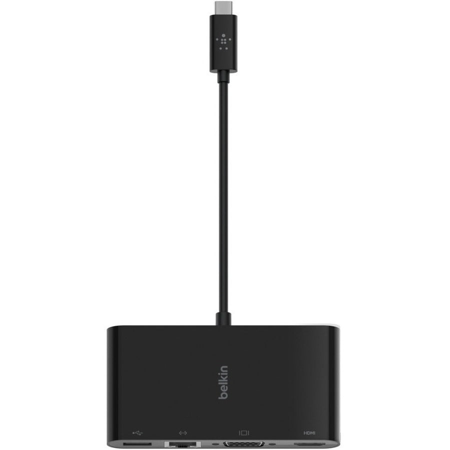 Belkin USB-C Multiport Adapter, USB-C to HDMI - USB A 3.0 - VGA - Ethernet, up 4k Resolution — AVC005BK-BL