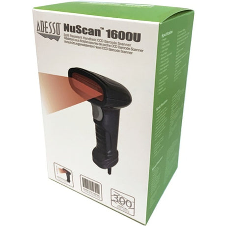 Adesso NuScan 1600U 1D Handheld CCD Barcode Scanner (USB) — NUSCAN 1600U