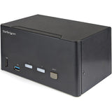StarTech.com 2 Port Triple Monitor DisplayPort KVM Switch 4K 60Hz UHD HDR, DP 1.2 KVM Switch, 2-Pt USB 3.0 Hub, 4x USB HID, Audio, Hotkey — SV231TDPU34K