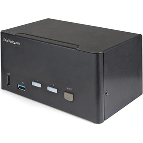 StarTech.com 2 Port Triple Monitor DisplayPort KVM Switch 4K 60Hz UHD HDR, DP 1.2 KVM Switch, 2-Pt USB 3.0 Hub, 4x USB HID, Audio, Hotkey — SV231TDPU34K