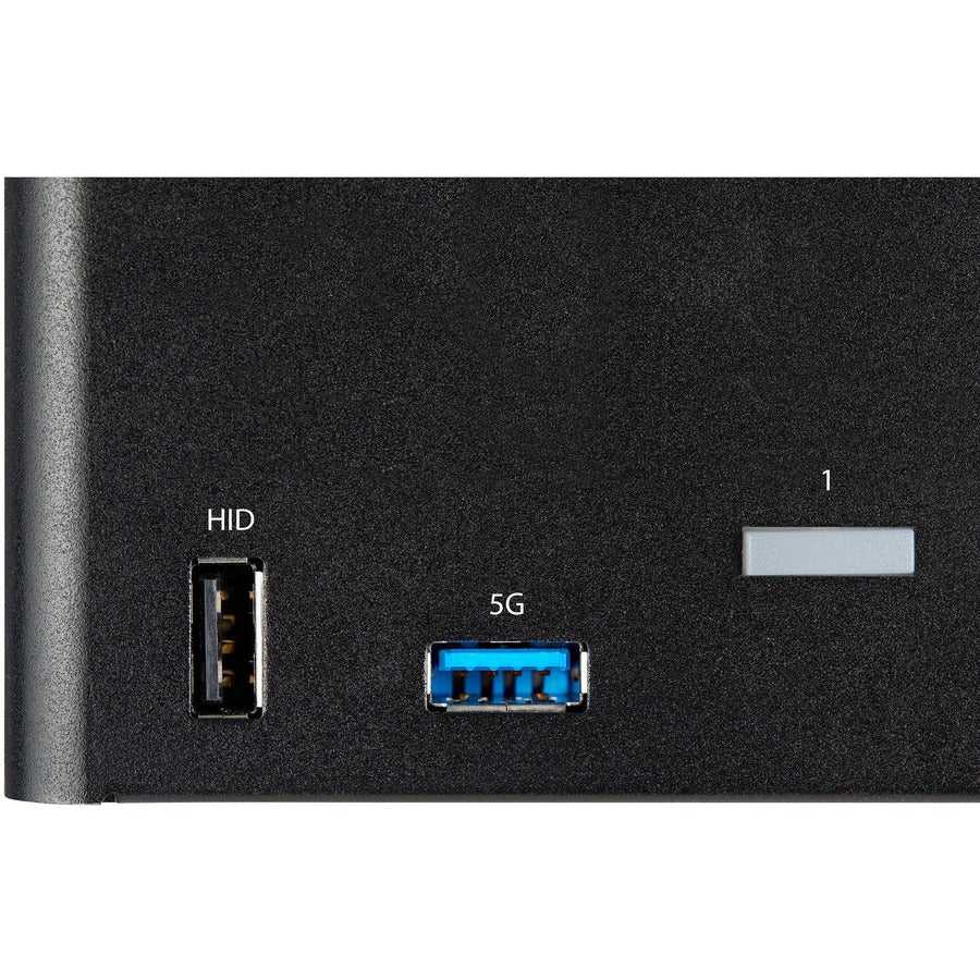 StarTech.com 2 Port Triple Monitor DisplayPort KVM Switch 4K 60Hz UHD HDR, DP 1.2 KVM Switch, 2-Pt USB 3.0 Hub, 4x USB HID, Audio, Hotkey — SV231TDPU34K