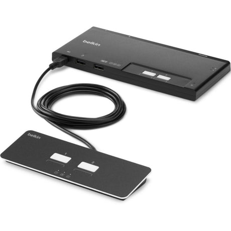 Belkin 2-Port Dual Head Modular Secure KVM Switch Base Unit, PP4.0 W/ Remote — F1DN202MOD-BA-4