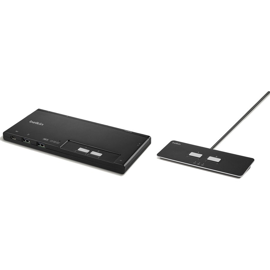 Belkin 2-Port Dual Head Modular Secure KVM Switch Base Unit, PP4.0 W/ Remote — F1DN202MOD-BA-4