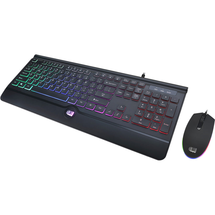 Adesso EasyTouch 137CB Illuminated Gaming Keyboard & Mouse Combo — AKB-137CB