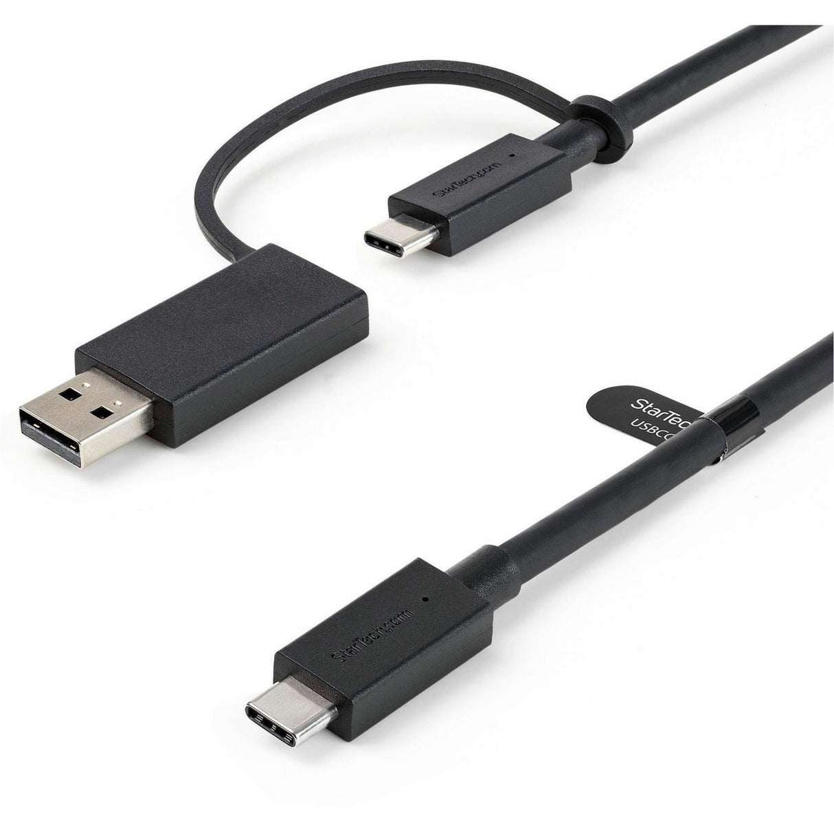 StarTech.com 3ft/1m USB-C Cable with USB-A Adapter Dongle, USB-C to C (10Gbps/PD), USB-A to C (5Gbps), 2-in-1 USB C Cable for Hybrid Dock — USBCCADP