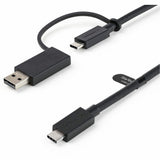 StarTech.com 3ft/1m USB-C Cable with USB-A Adapter Dongle, USB-C to C (10Gbps/PD), USB-A to C (5Gbps), 2-in-1 USB C Cable for Hybrid Dock — USBCCADP